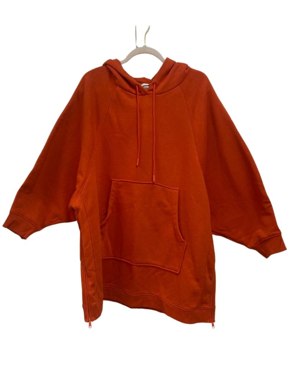H&M Long Sleeved Oversized Red Hoodie with Zipper Sides and Front Pocket Size XL